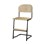 Matte FSC stol sh 45/63 cm stort sæde sort stel