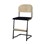 Matte FSC stol sh 45/63 cm stort sæde sort stel