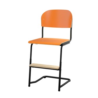 Matte FSC stol sh 45/63 cm stort sæde sort stel