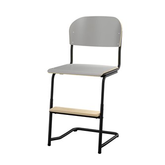 Matte FSC stol sh 45/63 cm stort sæde sort stel