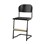 Matte FSC stol sh 45/63 cm stort sæde sort stel