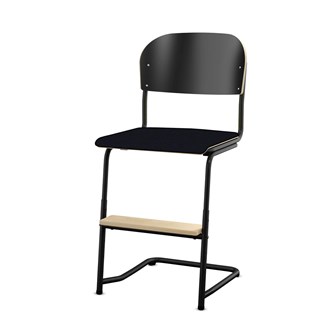Matte stol sh 45/63 cm stort sæde sort stel