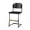 Matte FSC stol sh 45/63 cm stort sæde sort stel