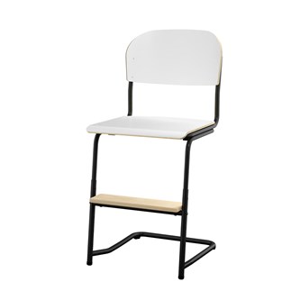 Matte FSC stol sh 45/63 cm stort sæde sort stel