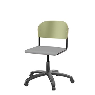 Matte FSC stol gas stort sæde sort stel