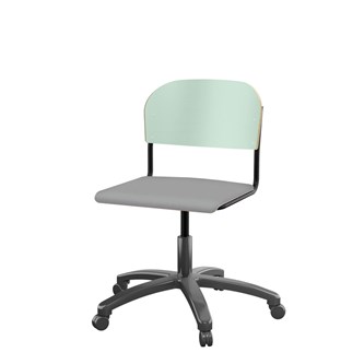 Matte FSC stol gas stort sæde sort stel