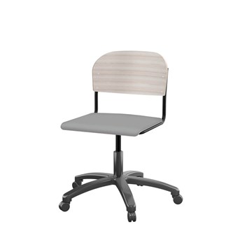 Matte FSC stol gas stort sæde sort stel