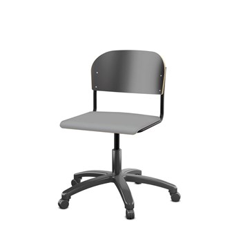 Matte FSC stol gas stort sæde sort stel