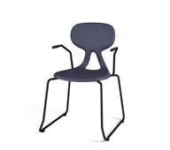 Poly m/meder og armlæn large sh 45 cm sort understel
