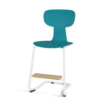 Take C stol large sh 50 cm m/fodstøtte hvidt understel