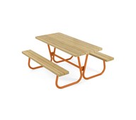Rørvik picnicbord fyrretræ lakeret stel 160x70 H72 cm