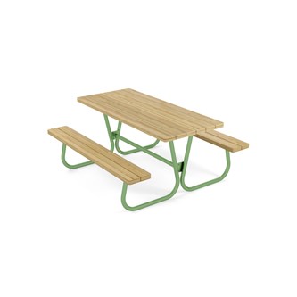 Rørvik picnicbord fyrretræ lakeret stel 160x70 H72 cm