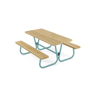 Rørvik picnicbord fyrretræ lakeret stel 160x70 H72 cm
