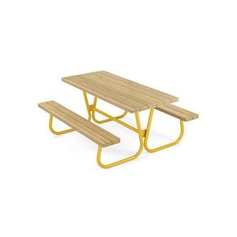 Rørvik picnicbord fyrretræ lakeret stel 160x70 H72 cm