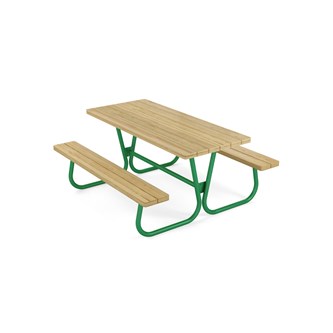 Rørvik picnicbord fyrretræ lakeret stel 160x70 H72 cm
