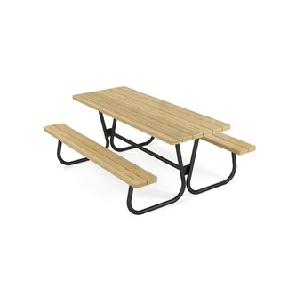 Rørvik picnicbord fyrretræ lakeret stel 180x70 H72 cm