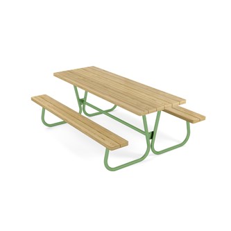 Rørvik picnicbord fyrretræ lakeret stel 200x70 H72 cm