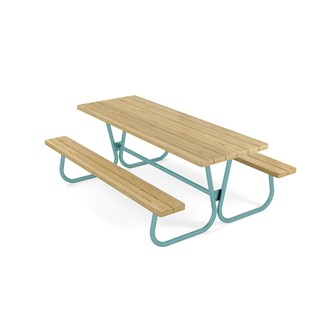 Rørvik picnicbord fyrretræ lakeret stel 200x70 H72 cm