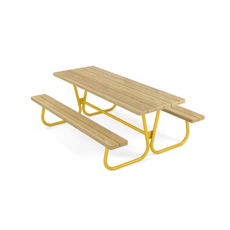 Rørvik picnicbord fyrretræ lakeret stel 200x70 H72 cm