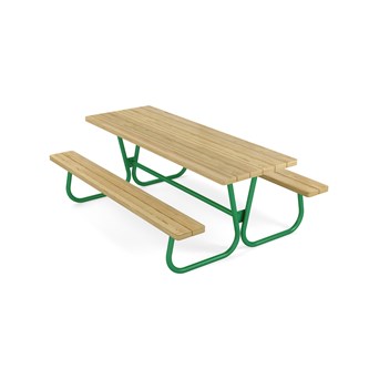 Rørvik picnicbord fyrretræ lakeret stel 200x70 H72 cm