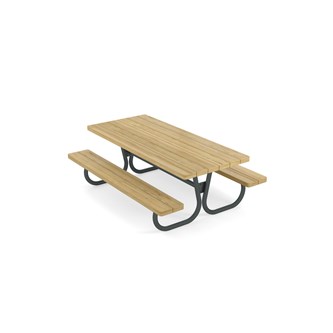 Rørvik picnicbord fyrretræ lakeret stel 160x70 H55 cm