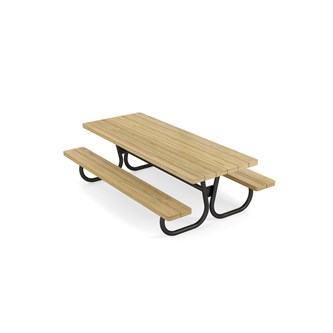 Rørvik picnicbord fyrretræ lakeret stel 180x70 H55 cm