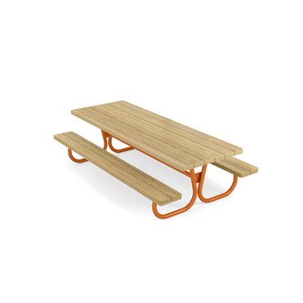 Rørvik picnicbord fyrretræ lakeret stel 200x70 H55 cm