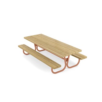 Rørvik picnicbord fyrretræ lakeret stel 200x70 H55 cm