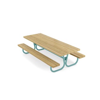 Rørvik picnicbord fyrretræ lakeret stel 200x70 H55 cm