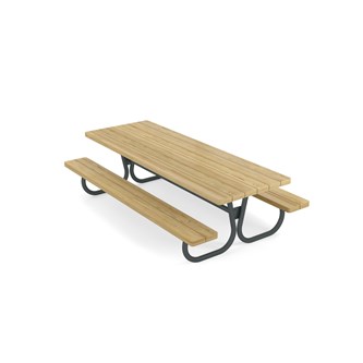 Rørvik picnicbord fyrretræ lakeret stel 200x70 H55 cm
