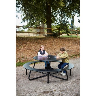Rørvik picnicbord kompaktlaminat rundt Ø120 H70 cm