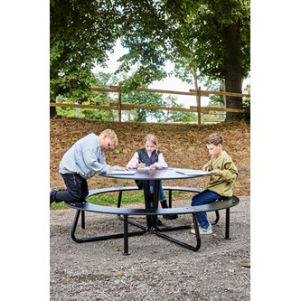 Rørvik picnicbord kompaktlaminat rundt Ø120 H70 cm