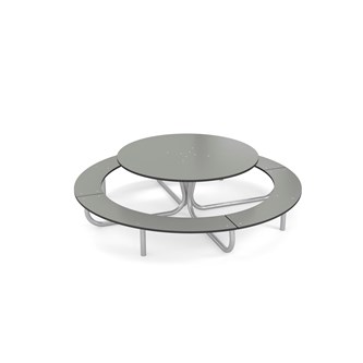 Rørvik picnicbord kompaktlaminat rundt Ø120 H53 cm