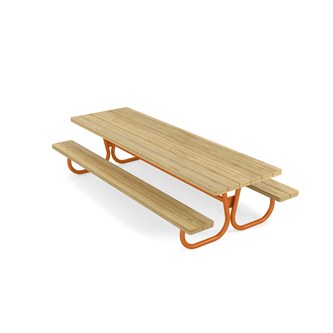Rørvik picnicbord fyrretræ lakeret stel 233x70 H55 cm