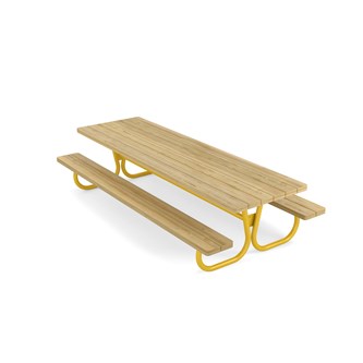 Rørvik picnicbord fyrretræ lakeret stel 233x70 H55 cm