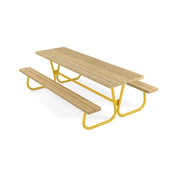 Rørvik picnicbord fyrretræ lakeret stel 233x70 H72 cm