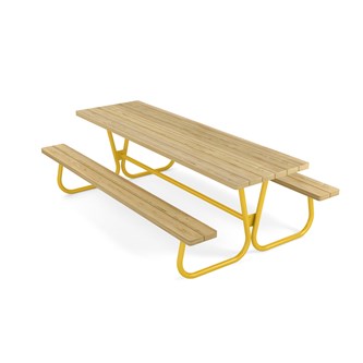Rørvik picnicbord fyrretræ lakeret stel 230x70 H72 cm