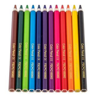 Jumbo farveblyanter 12 stk. sekskantede