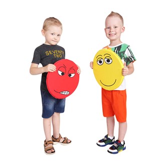 Siddepuder med ansigtsudtryk