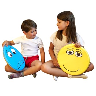 Siddepuder med ansigtsudtryk