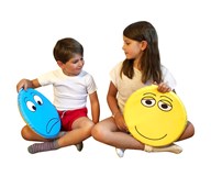 Siddepuder med ansigtsudtryk