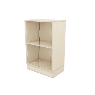 Fixa 2:2 udstillingsskab på sokkel m/skydelåger i plexiglas D36 cm D46 cm