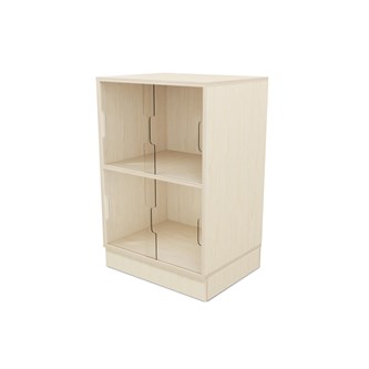 Fixa 2:2 udstillingsskab på sokkel m/skydelåger i plexiglas D36 cm D46 cm