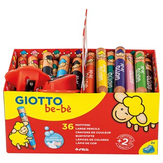 Giotto be-bé farveblyanter m/blyantspidser 36 stk.