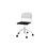 Matte stol sh 45-56 cm høj 5-kryds m/hjul stort sæde sølv stel