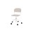 Matte stol sh 45-56 cm høj 5-kryds m/hjul stort sæde hvidt stel