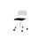 Matte stol sh 45-56 cm høj 5-kryds m/hjul stort sæde hvidt stel