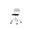 Matte stol sh 45-56 cm høj 5-kryds m/hjul lille sæde sølv stel