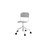 Matte stol sh 45-56 cm høj 5-kryds m/hjul lille sæde sølv stel