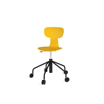 Take stol sh 46-57 cm høj 5-kryds m/hjul medium sort stel